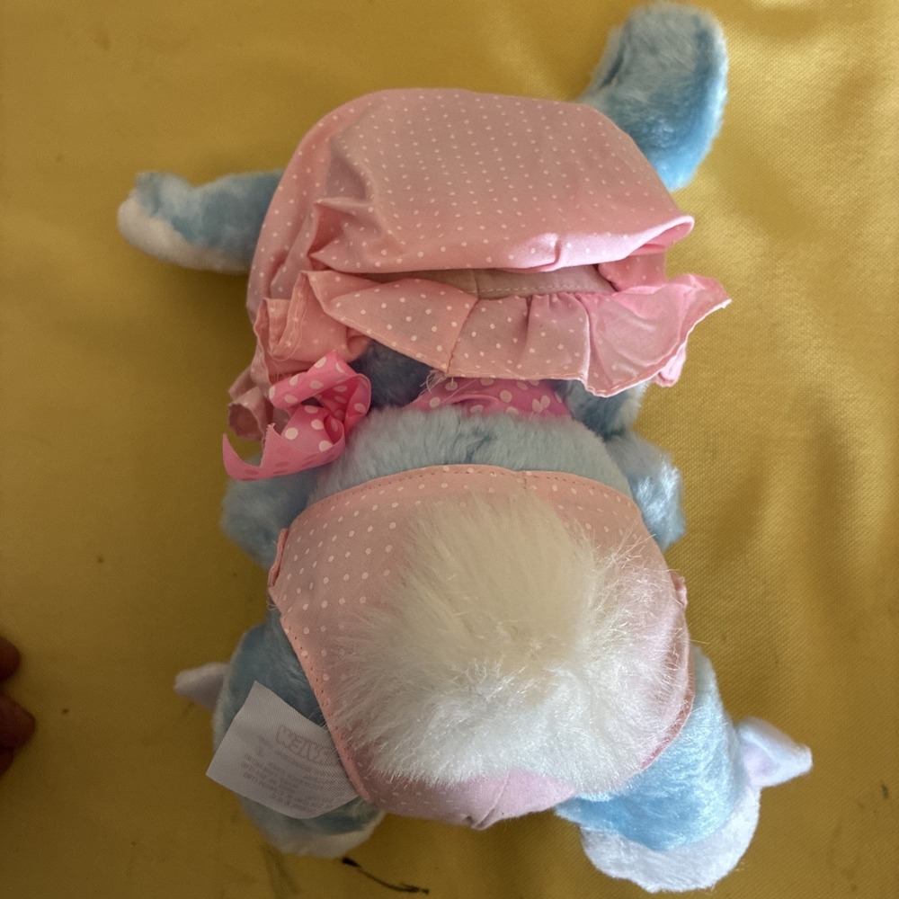 1989 FAIRVIEW BUNNY Rabbit BLUE White Feet Plush Stuffed Animal Toy Vintage 10" - Picture 8 of 11